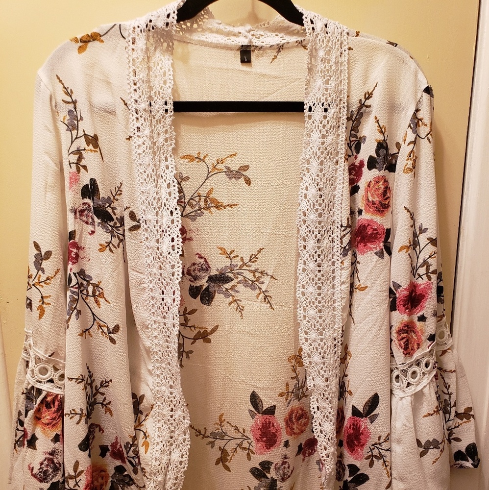 Floral and Lace kimono